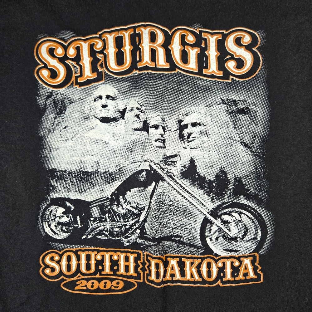 Sturgis 2009 Rally T Shirt Mens L Black Eagle Mount Rushmore Biker Y2K - Picture 3 of 7